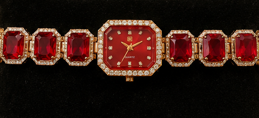 ORAKI Ruby Royale Luxury Gift Set – Necklace, Earrings & Watch