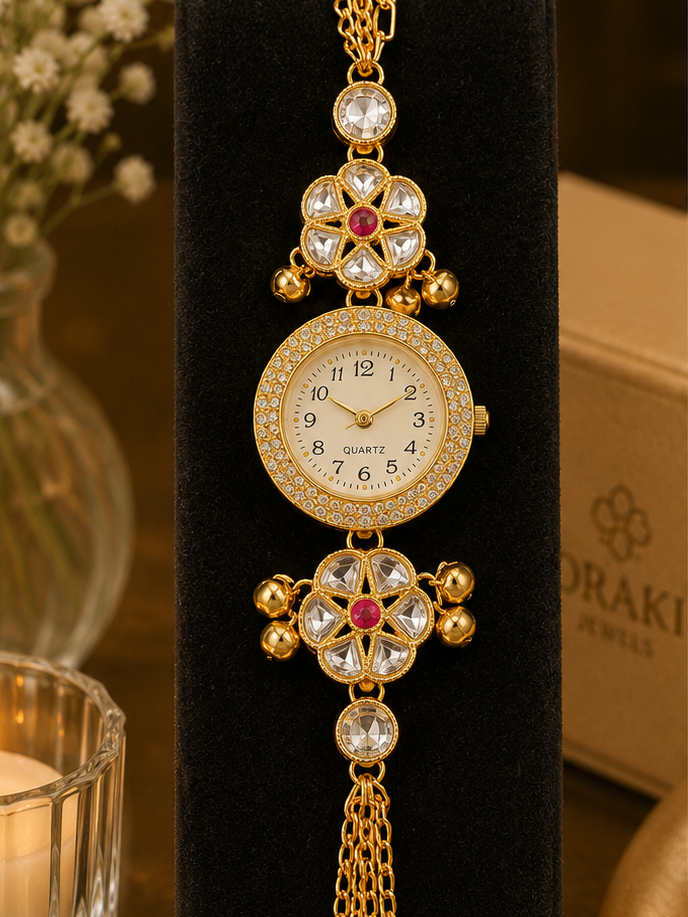 ORAKI Rajwadi Kundan Bracelet Watch