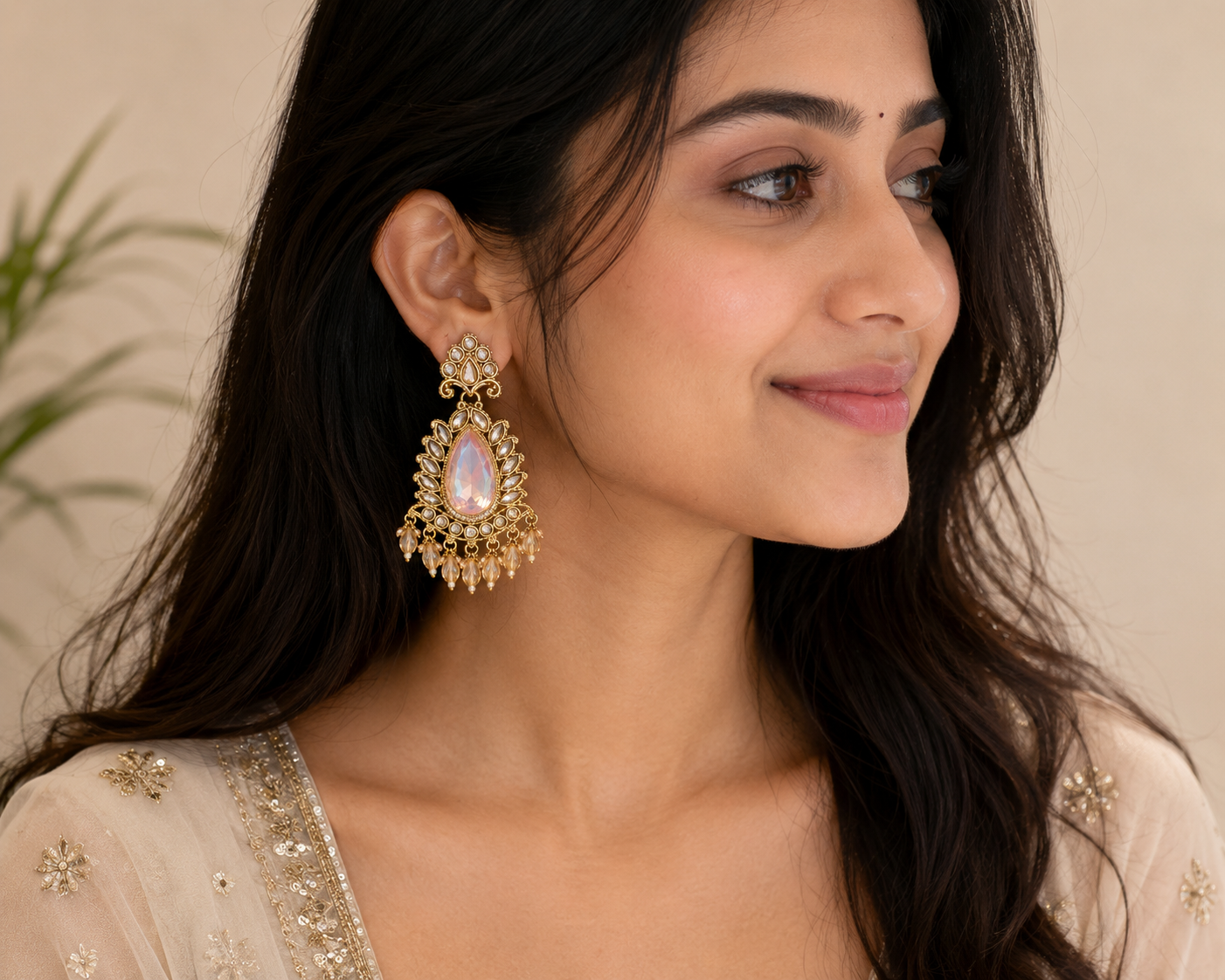 ORAKI Noorika Kundan Drop Earrings