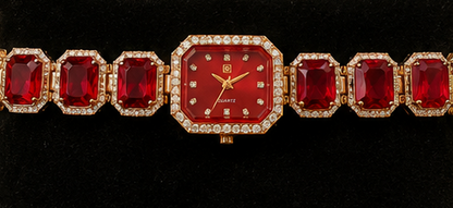 ORAKI Ruby Royale Luxury Gift Set – Necklace, Earrings & Watch