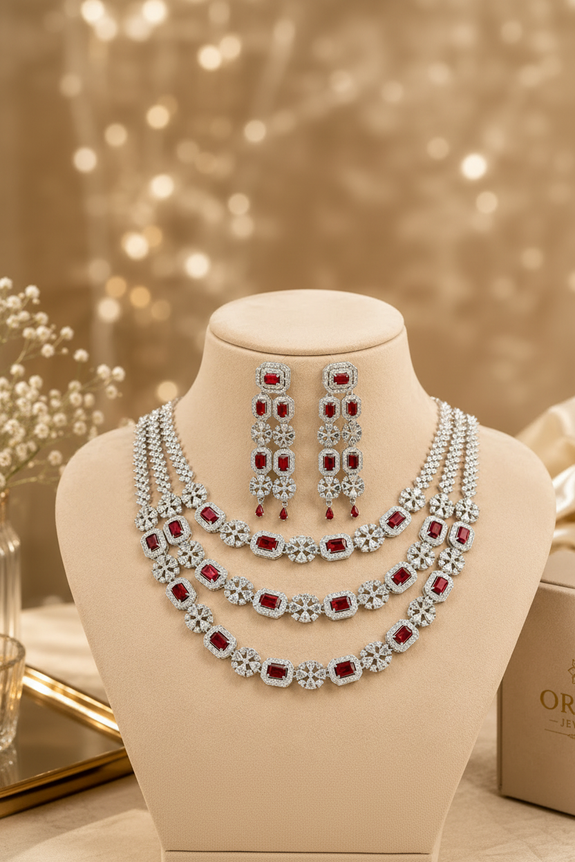 ORAKI Scarlet Royale Necklace Set