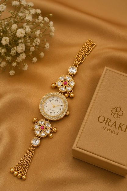 ORAKI Rajwadi Kundan Bracelet Watch