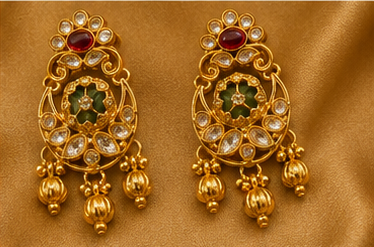 ORAKI Rajsi Kundan Choker Set with Earrings & Maang Tikka