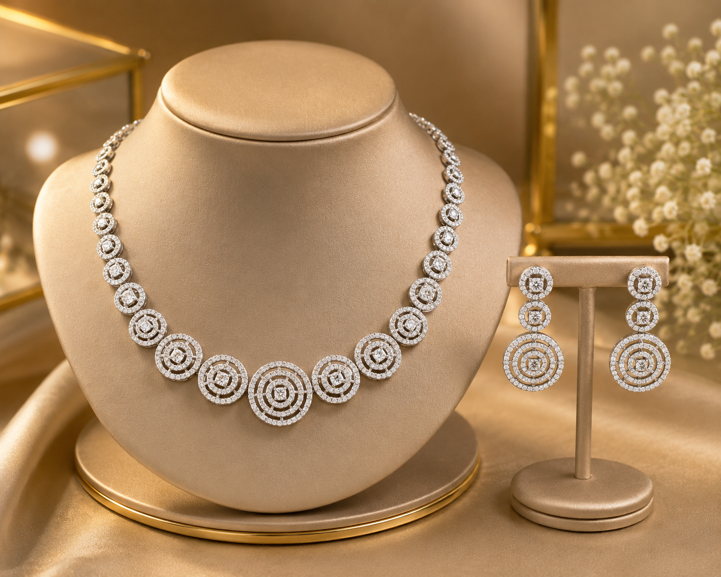 ORAKI Celestia Halo AD Necklace & Earrings Set