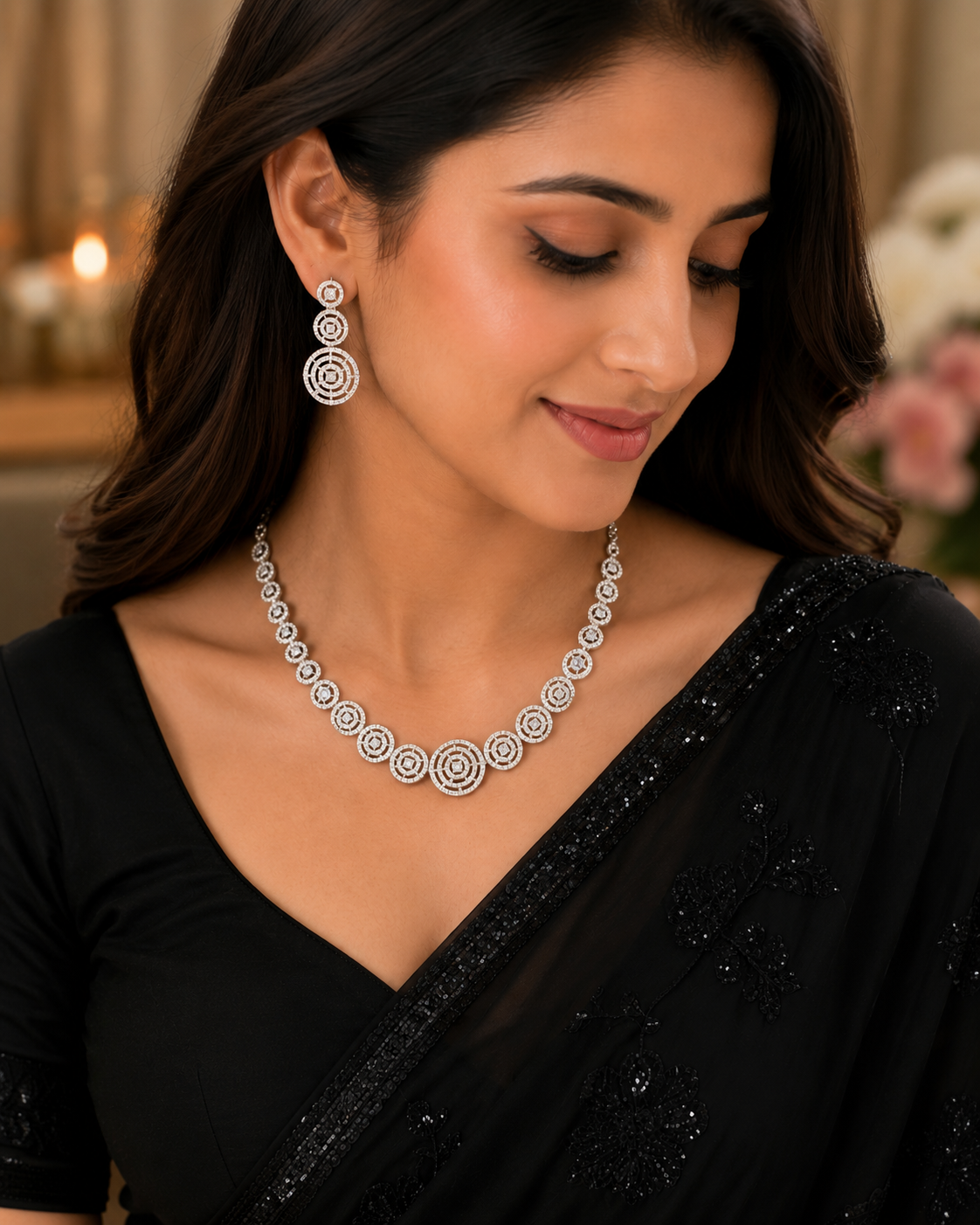 ORAKI Celestia Halo AD Necklace & Earrings Set