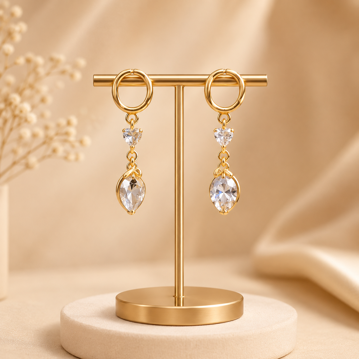 ORAKI Elara Heart Drops Earrings