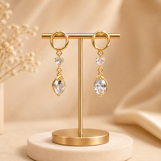 ORAKI Elara Heart Drops Earrings