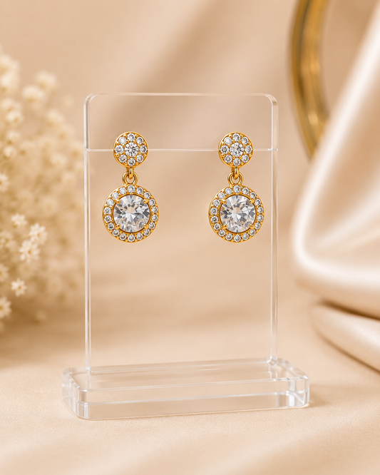 ORAKI Celestia Crystal Halo Drop Earrings