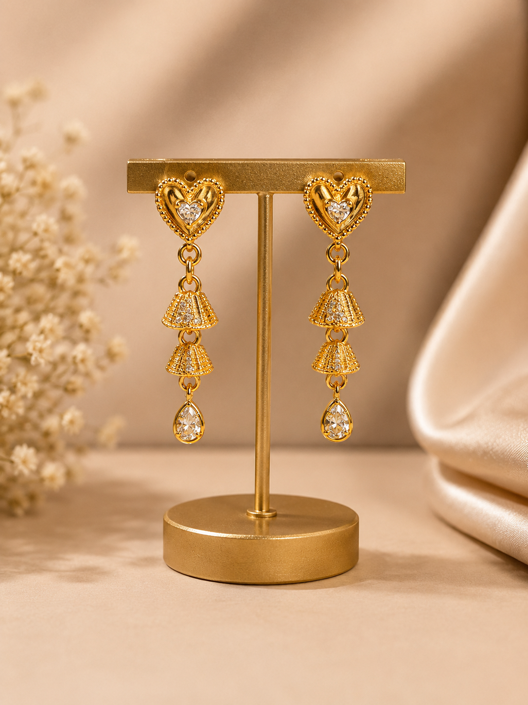 ORAKI Amora Heart Bell Drop Earrings