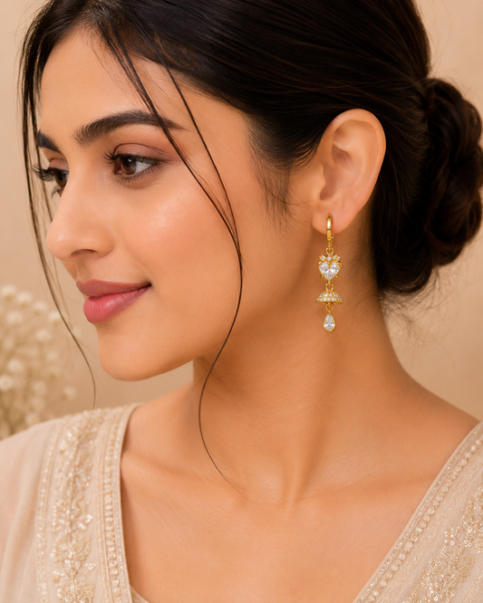 ORAKI Aurelia Crystal Bell Drop Earrings
