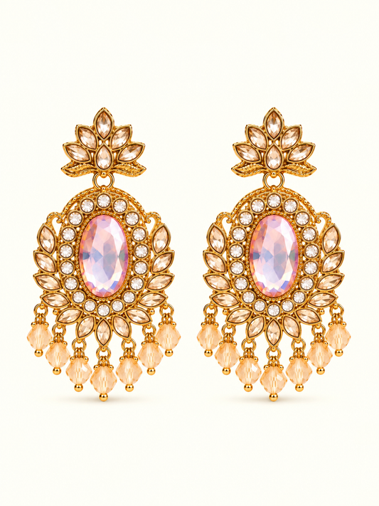 ORAKI™ Rajwada Crystal Chandbali Earrings